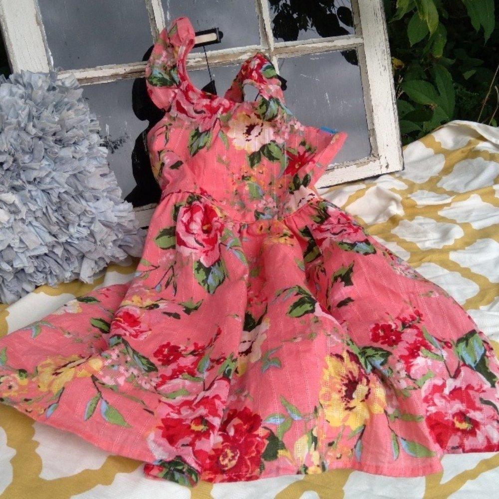 Pink Floral Sleeveless Dress